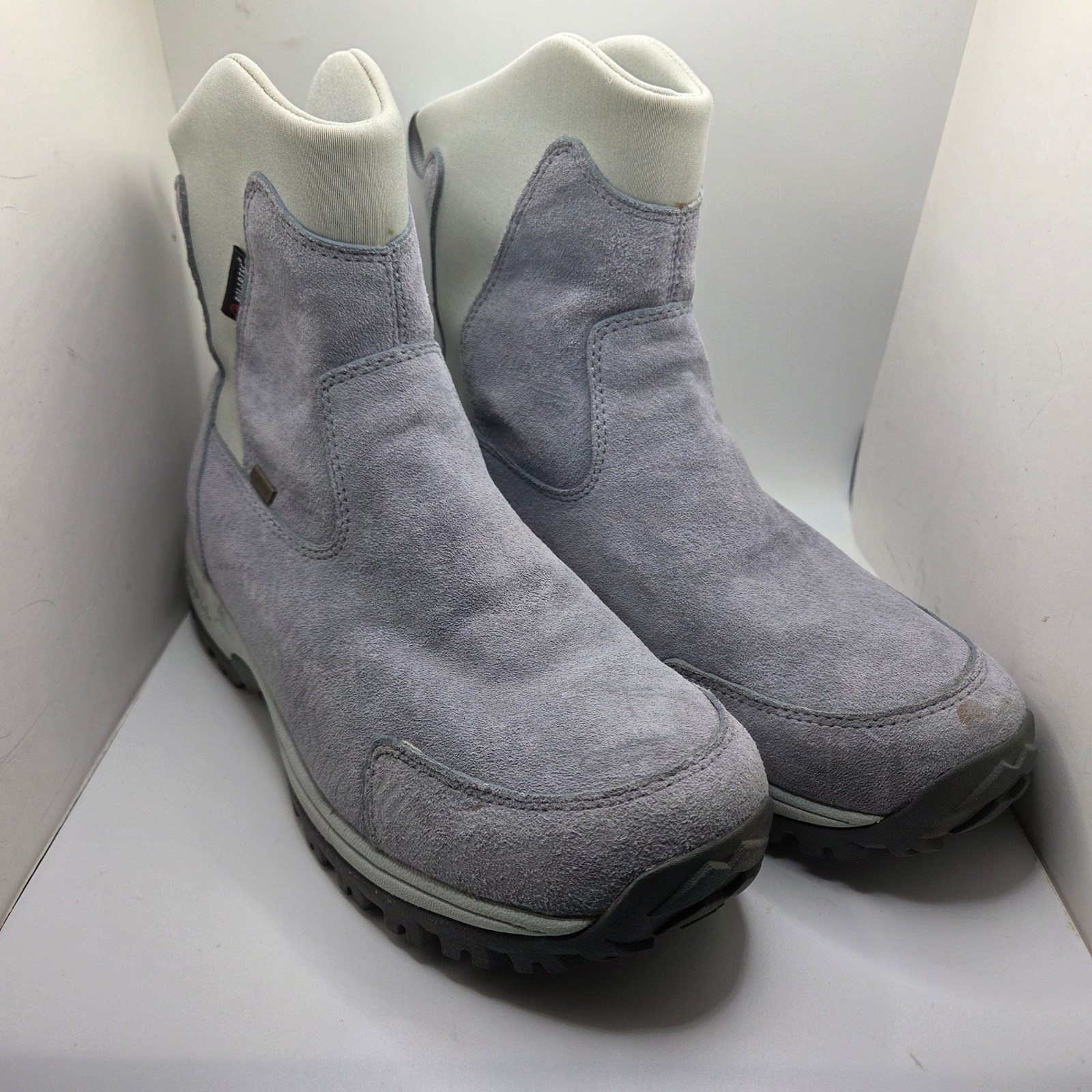 Merrell Tundra Waterproof Winter Boots Womens 8.5 Grey Suede Thinsulate Polartec